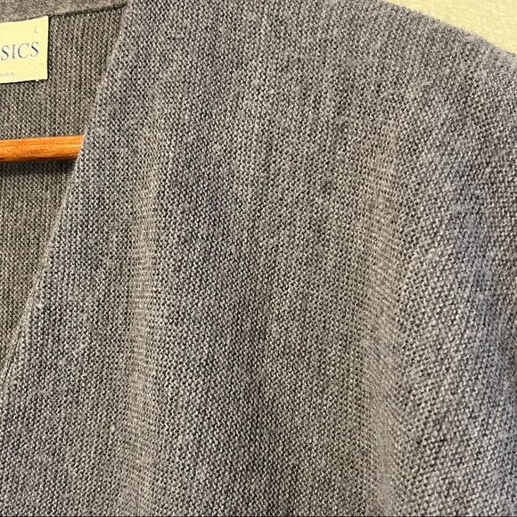 Vintage Sweater Classics Mens Long Sleeve Gray Cardigan Grandpa Sweater L - Picture 9 of 12